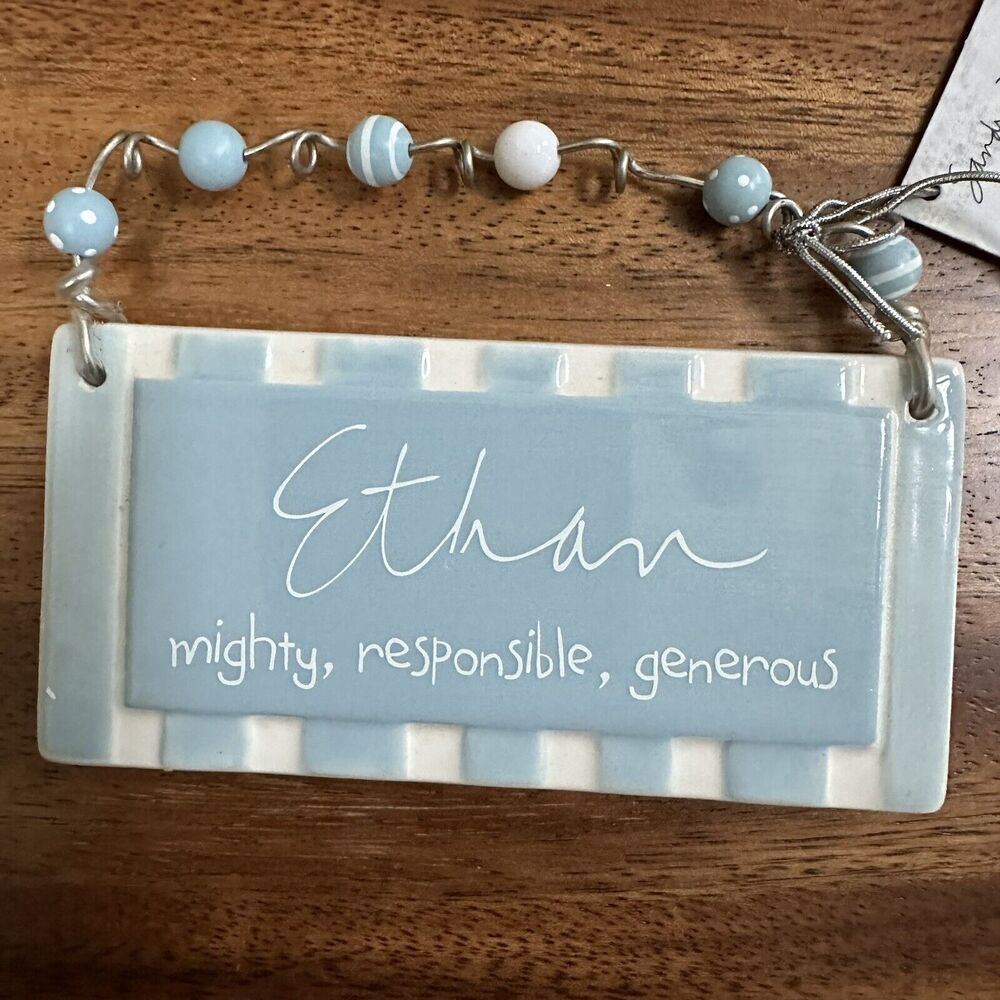 Department 56 Sandra Magsamen Boys Name Tag Ornament Decor Ceramic Plaque ETHAN